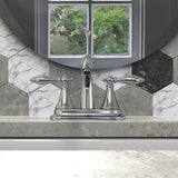 Mid-arc Bathroom Sink Faucet With Lift & Double Handle