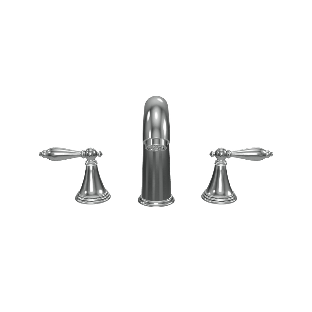 Double Handle Mid-arc Widespread Bathroom Faucet with Chrome Finish