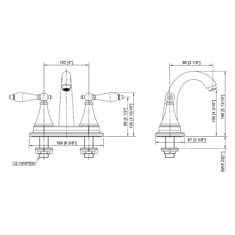 Mid-arc Bathroom Sink Faucet With Lift & Double Handle