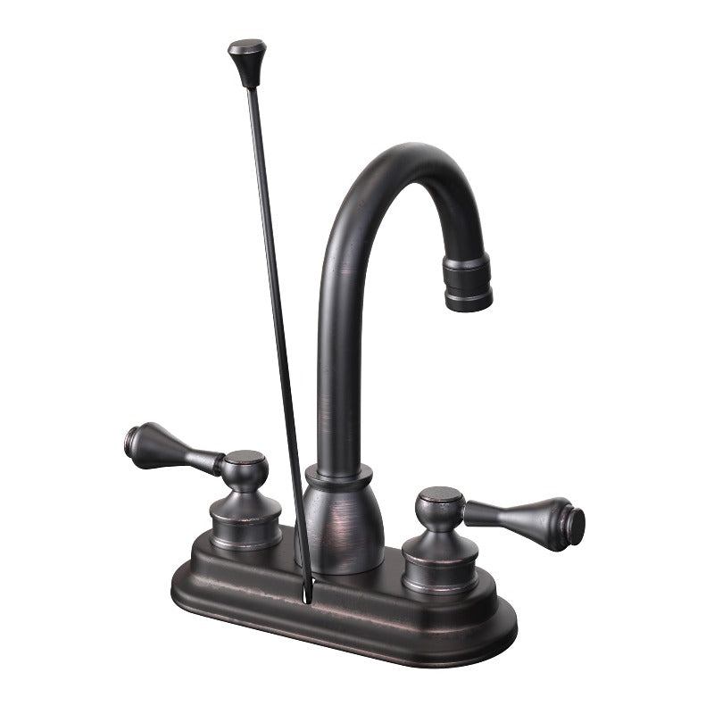 High Arc Bathroom Sink Faucet With Lift in Oil Rubbed Bronze Finish