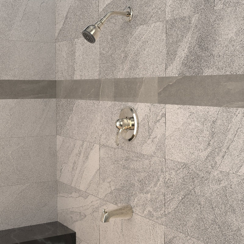 Wall Mounted Shower Faucet Set , Chrome / Brushed Nickel Finish