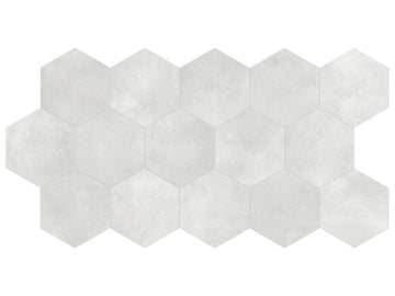 8.5 in Tapestri Grey Denim Hexagon Matte Pressed Glazed Porcelain Tile
