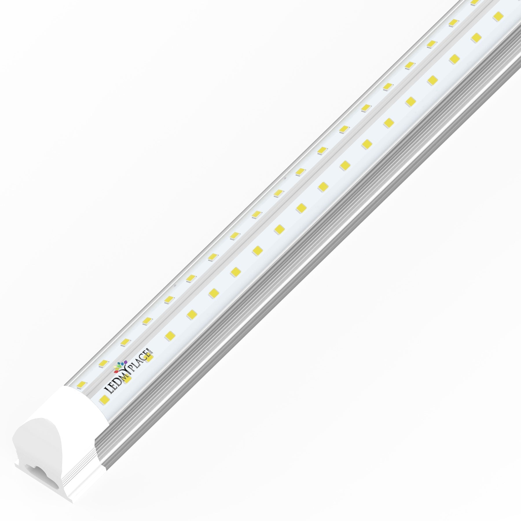 4ft V Shape LED T8 Tube Light 22W - Integrated 5000k Clear Cover - Fluorescent Fixture Replacement