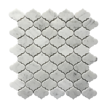 10" X 11" X 10 mm Carrara White Marble Mosaic Mini Arabesque