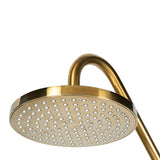 Rain Shower System W/ 8" Showerhead - 36.25"H X 8"W X 23.75"D - Brass - Adjustable Brass Slider - Surface Mounted Shower Systems