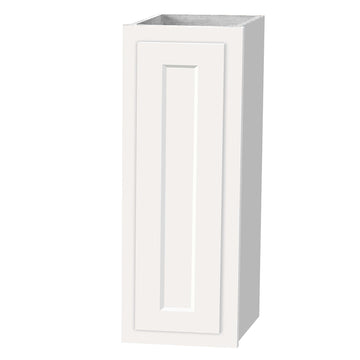 30 inch Wall Cabinets - Single Door - Dwhite Shaker - 9 Inch W x 30 Inch H x 12 Inch D
