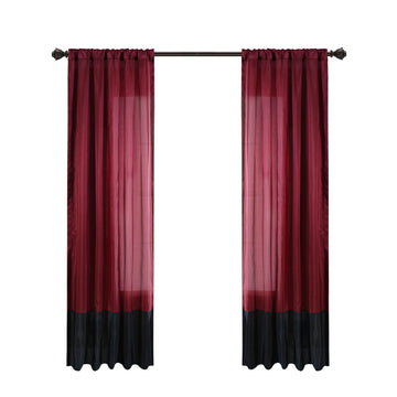 Milione Fiori Red & Black Window Curtain Set