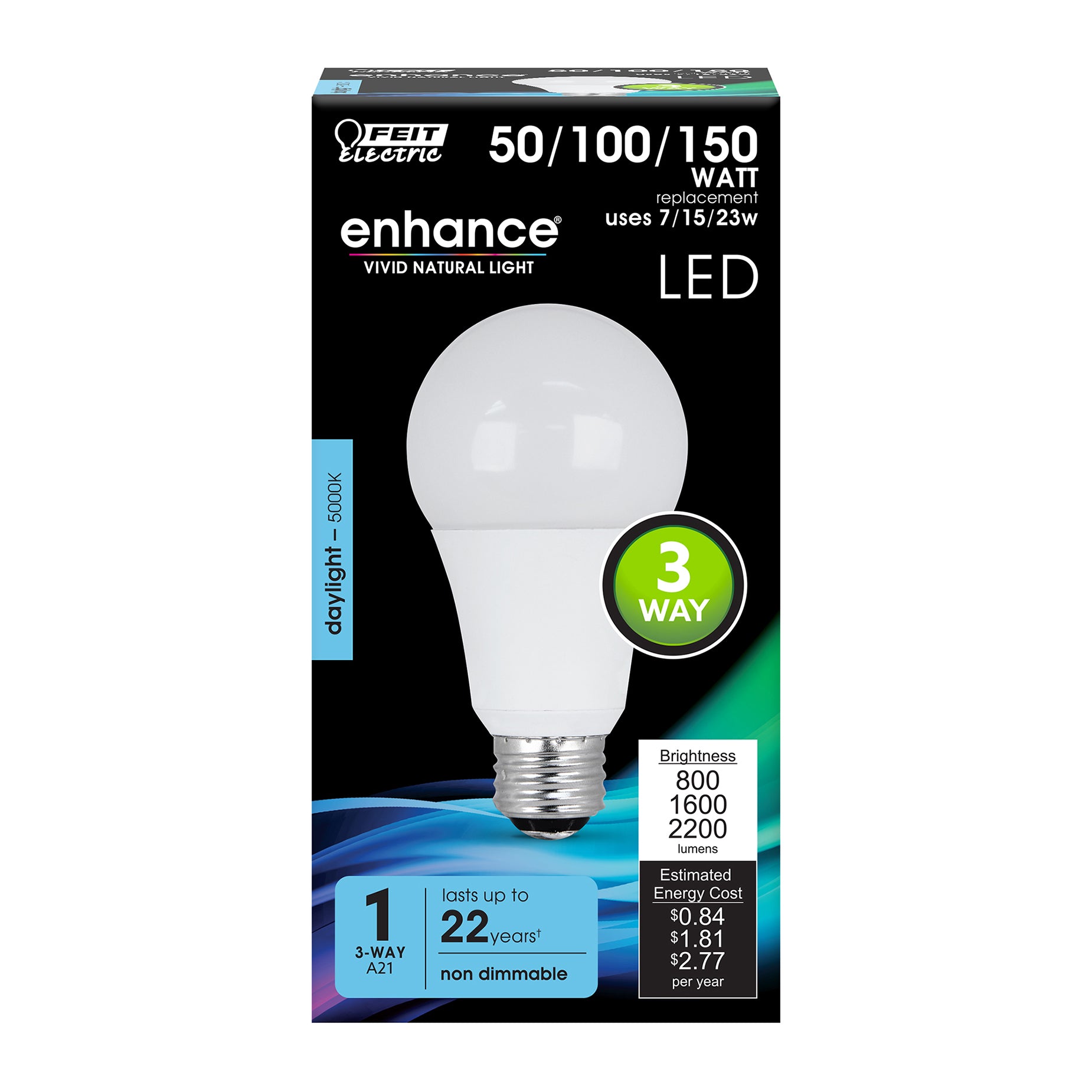 A21 LED Light Bulbs 3 way E26 50 100 150W Non Dimmable