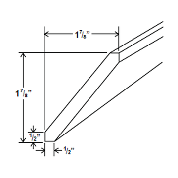 Angle Crown Moulding - 96"W x 1 7/8"H x 1 7/8"D - Aspen Charcoal Grey