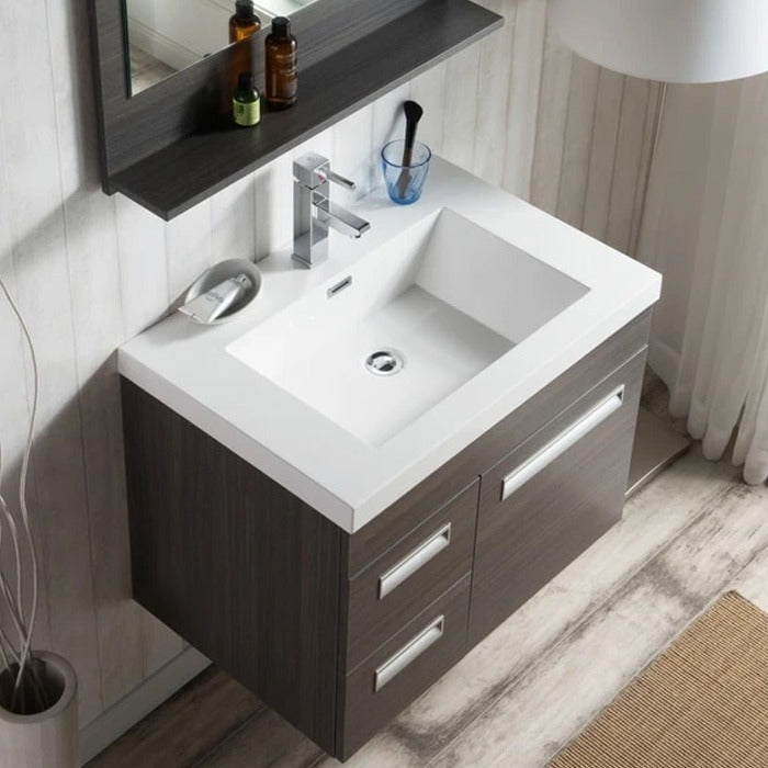 Alpha Floating / Wall Mounted Bathroom Vanity with Acrylic Sink