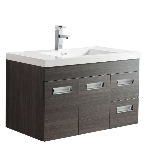 Alpha Floating / Wall Mounted Bathroom Vanity with Acrylic Sink