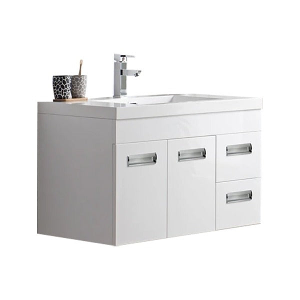 Alpha Floating / Wall Mounted Bathroom Vanity with Acrylic Sink