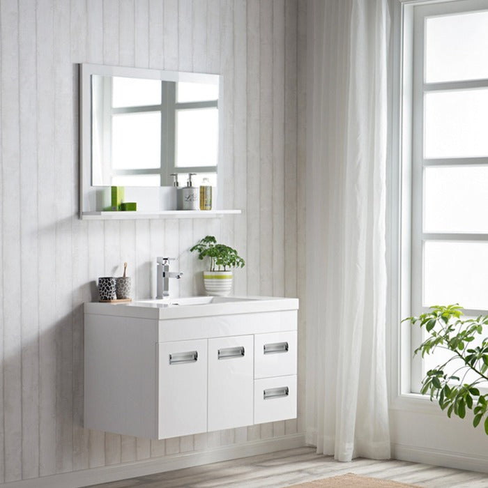 Alpha Floating / Wall Mounted Bathroom Vanity with Acrylic Sink