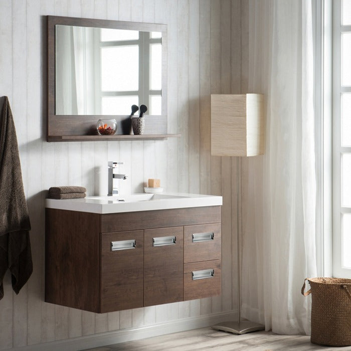 Alpha Floating / Wall Mounted Bathroom Vanity with Acrylic Sink