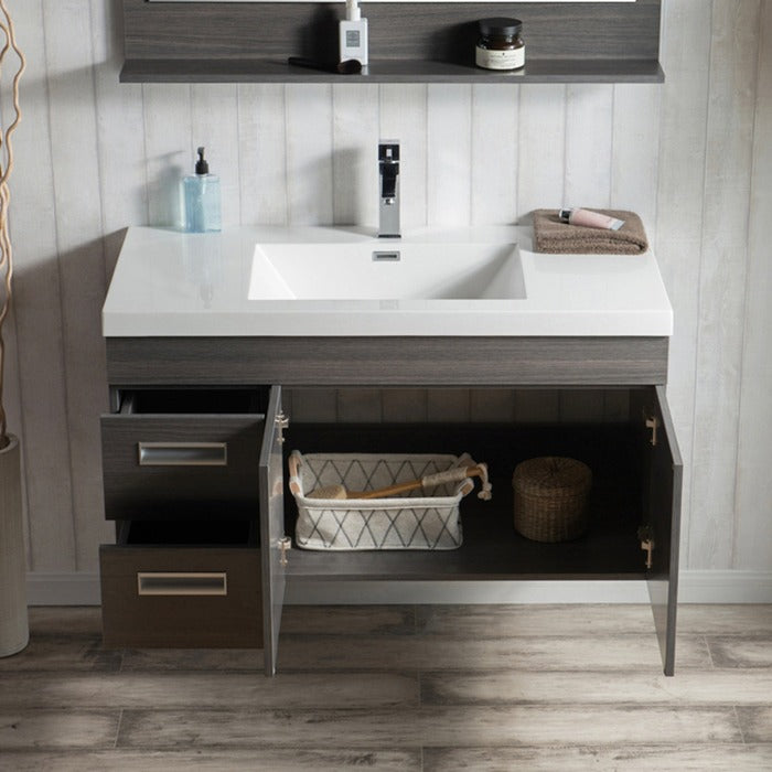 Alpha Floating / Wall Mounted Bathroom Vanity with Acrylic Sink