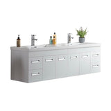 Alpha Floating / Wall Mounted Bathroom Vanity with Acrylic Sink