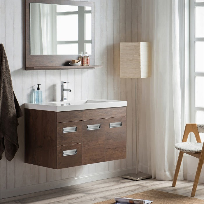 Alpha Floating / Wall Mounted Bathroom Vanity with Acrylic Sink