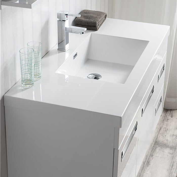 Alpha Floating / Wall Mounted Bathroom Vanity with Acrylic Sink