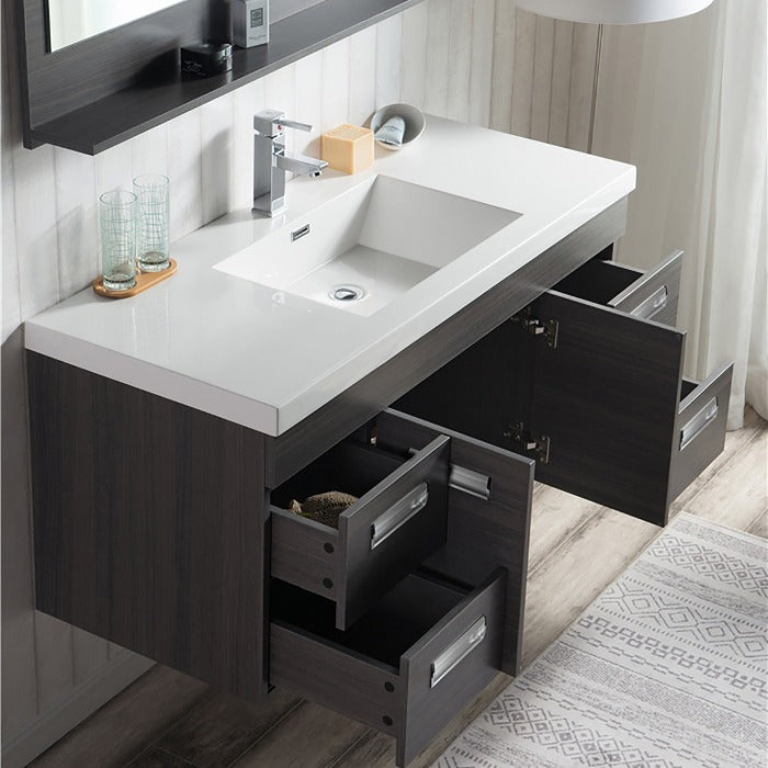 Alpha Floating / Wall Mounted Bathroom Vanity with Acrylic Sink