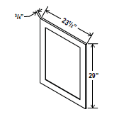 Vanity Base Decorative Door Panel - 20 1/2"W x 29"H x 3/4"D - Aspen White - RTA