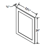 Vanity Base Decorative Door Panel - 20 1/2"W x 29"H x 3/4"D - Aria Shaker Espresso