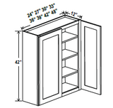 Kitchen Wall Cabinet - 42"W x 42"H x 12"D - Aspen White - RTA