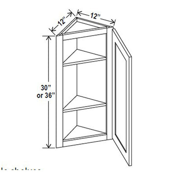 Angle Wall Cabinet - 12W x 30H x 12D - Aspen Charcoal Grey