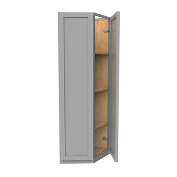 Angle Wall Cabinet - 12W x 42H x 12D - Grey Shaker Cabinet