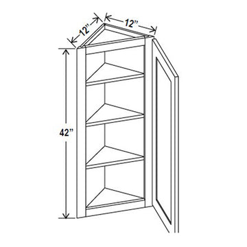 Angle Wall Cabinet - 12W x 42H x 12D - Aria Shaker Espresso - RTA