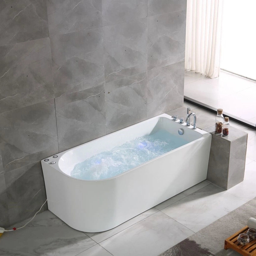 71'' Corner Whirlpool Tub Air Jet Massage Bathtub with Hand Shower and –  Giving Tree