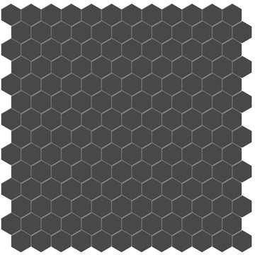 1 In Hexagon Soho Retro Black Matte Glazed Porcelain Mosaic