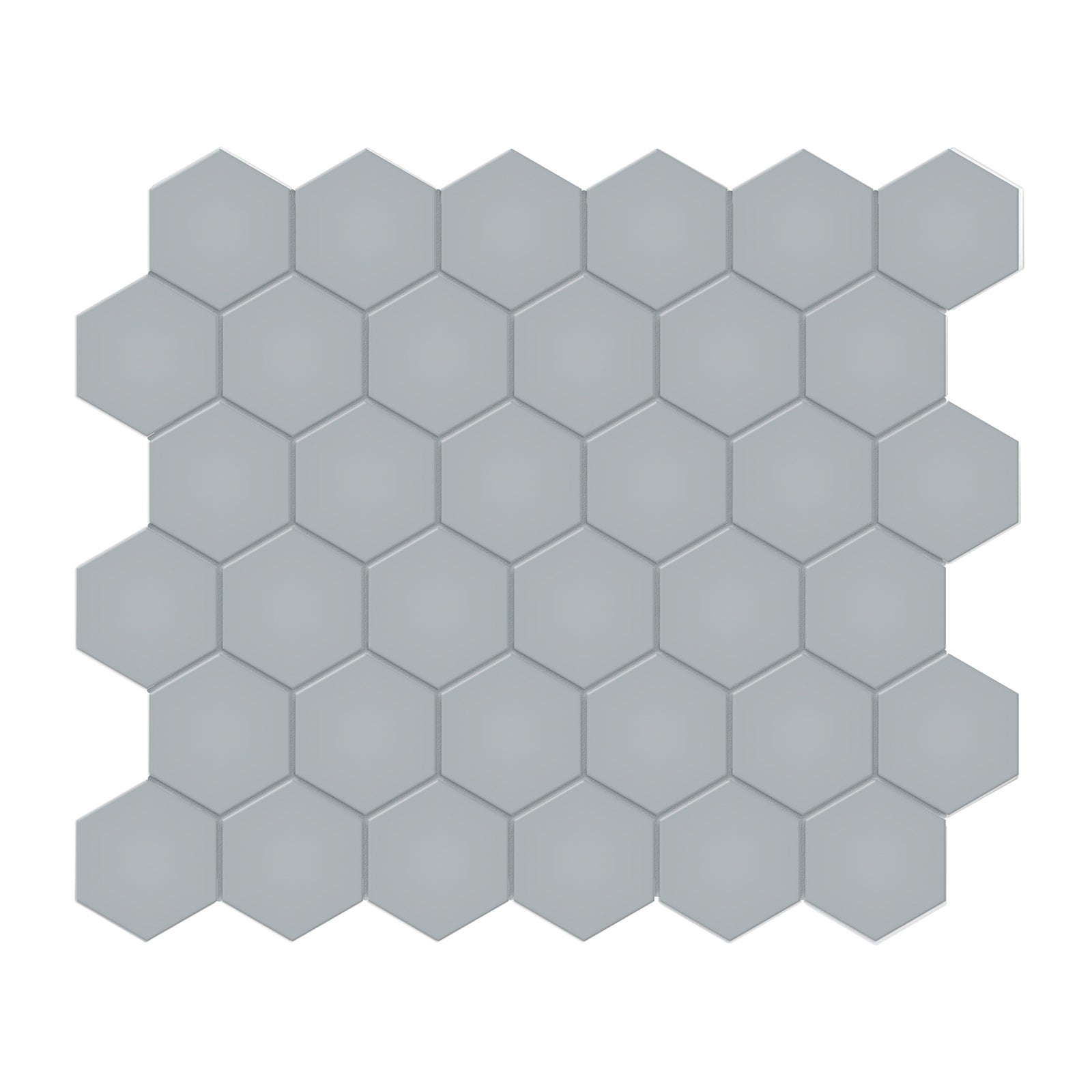 2 In Hexagon Soho Cloud Blue Matte Glazed Porcelain Mosaic