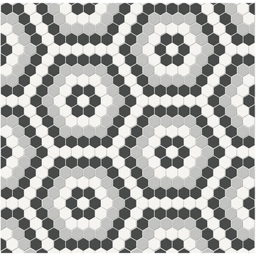 Hexagon Soho Midnight Blend Matte Glazed Porcelain Mosaic