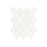 Scallop Soho Canvas White Glossy Glazed Porcelain Mosaic