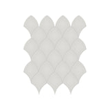 Scallop Soho Halo Grey Glossy Glazed Porcelain Mosaic