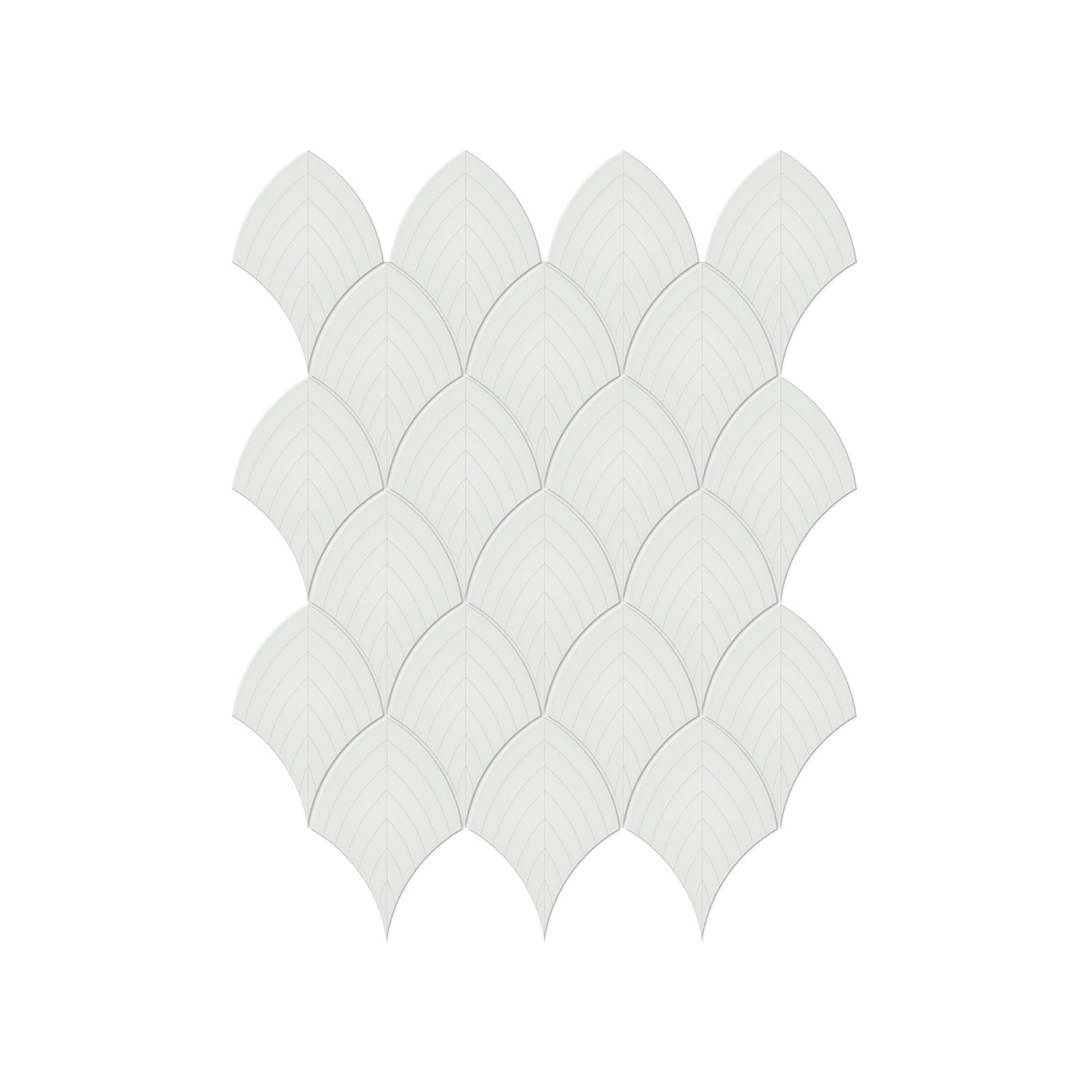 Soho Vintage Grey Glossy Glazed Scallop Porcelain Mosaic