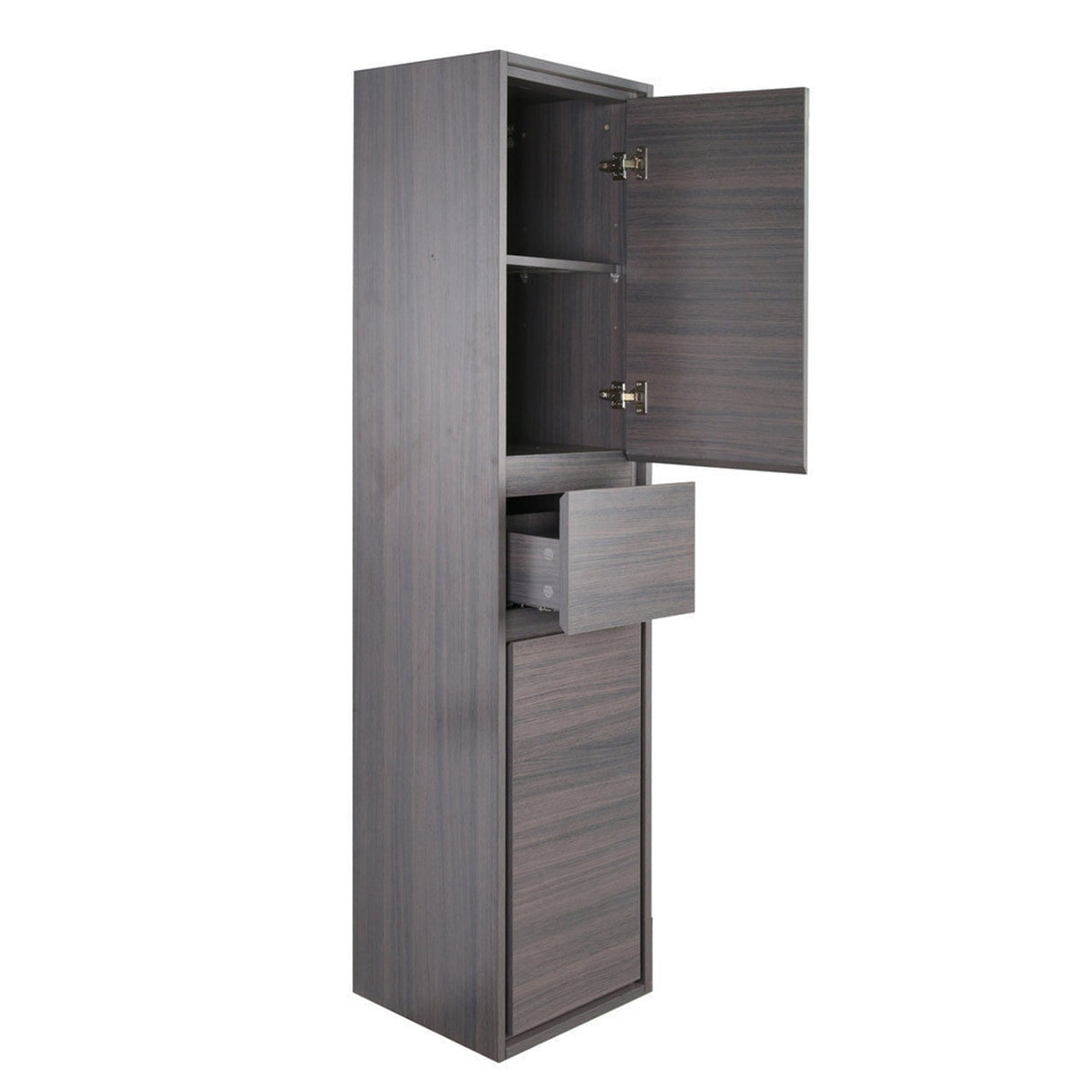 Saviour Modern Floating / Wall Mounted Bathroom Linen Side Cabinet With Soft-closing Cabinet Doors & Drawers