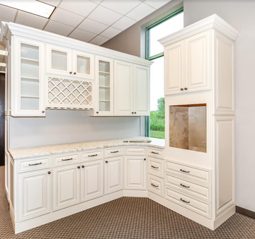Kitchen Base Cabinets - 36W x 34-1/2H x 24D - Aspen White - RTA