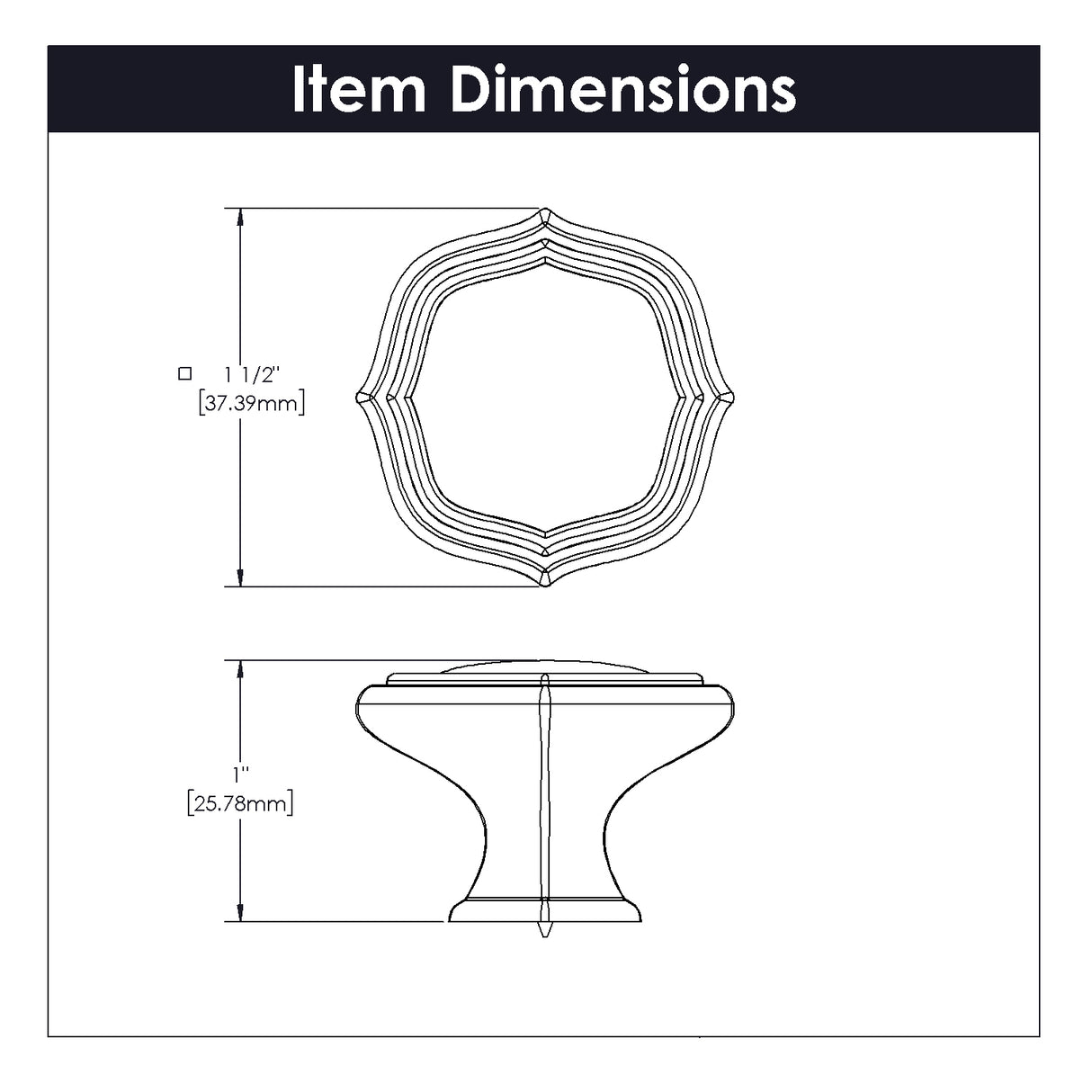 Trellis Collection - Belwith Keeler - Knob, 1-1/2" Dia. | B076137