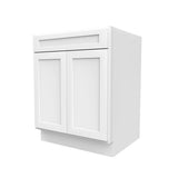 Kitchen Base Cabinets - 27W x 34-1/2H x 24D - Aria White Shaker - RTA