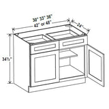 Kitchen Base Cabinets - 33W x 34-1/2H x 24D -Charleston White - RTA