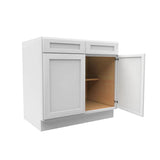 Kitchen Base Cabinets - 36W x 34-1/2H x 24D - Aria White Shaker - RTA