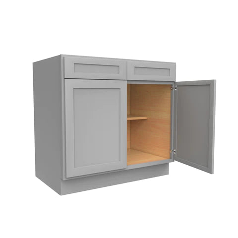 Kitchen Base Cabinets - 36W x 34.5H x 24D - Grey Shaker Cabinet