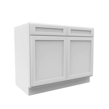 Kitchen Base Cabinets - 42W x 34-1/2H x 24D - Aria White Shaker - RTA