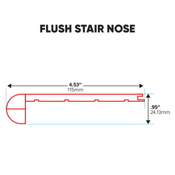 Bambino Water Resistance Flush Stair Nose in Coffee Feather - 94 Inch