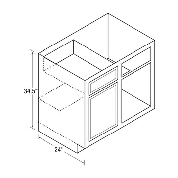 Base Corner Cabinet - Warmwood Shaker - 39 Inch W x 34.5 Inch H x 24 Inch D