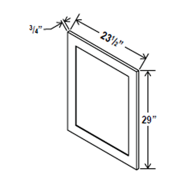 Base Decorative Door Panel - 23 1/2W x 29H - Aria White Shaker - RTA