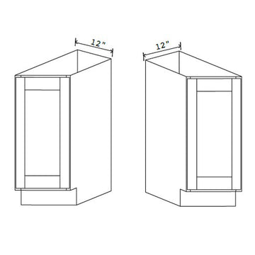 Angle Base Cabinet - 12W x 34-1/2H x 24D - 2D LEFT - Aspen Charcoal Grey