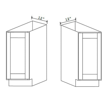 Angle Base Cabinet - 12W x 34-1/2H x 24D - 2D LEFT - Aria White Shaker - RTA