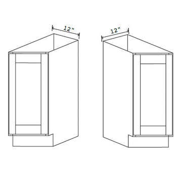 Angle Base Cabinet - 12W x 34-1/2H x 24D - 2D RIGHT - Charleston Saddle